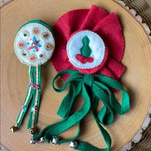 Two Vintage Christmas Door Knob Covers Handmade